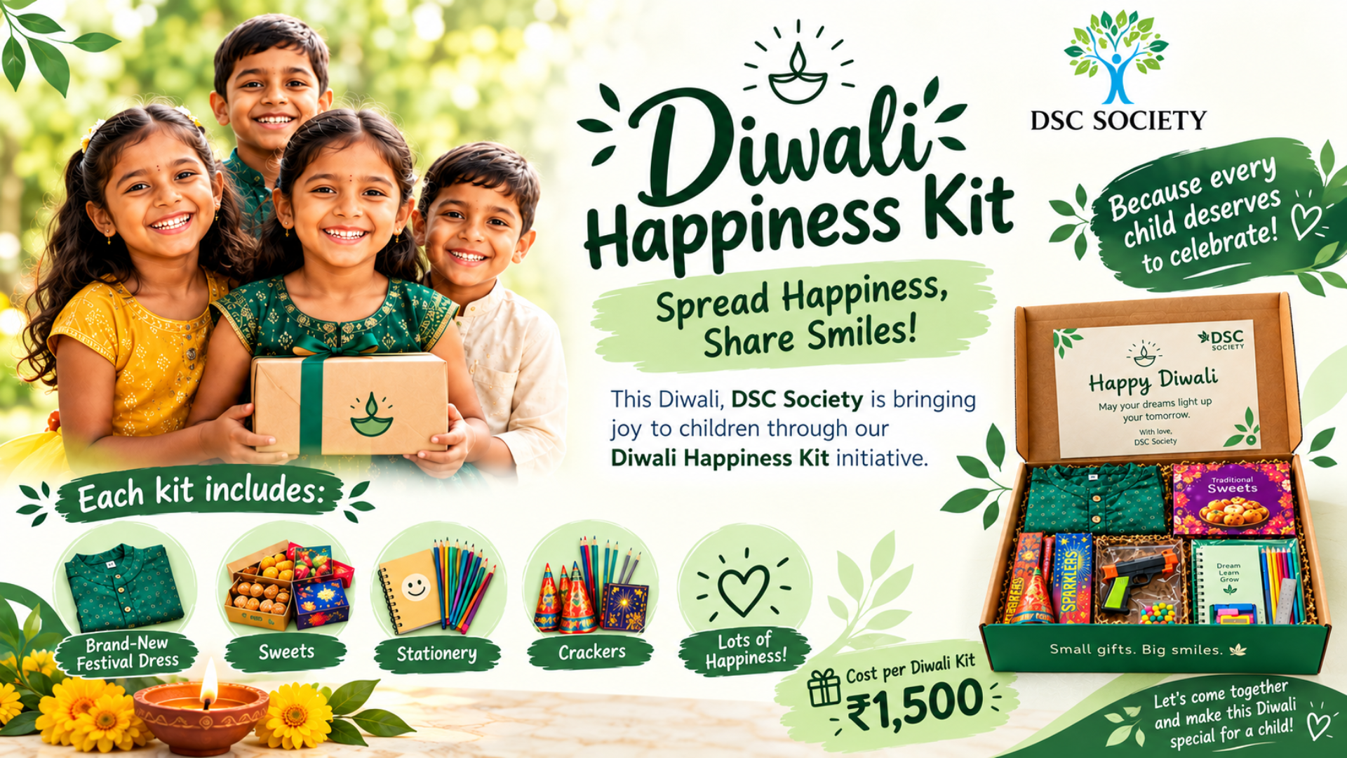 Donate Diwali Happiness Kit for Underprivileged Children